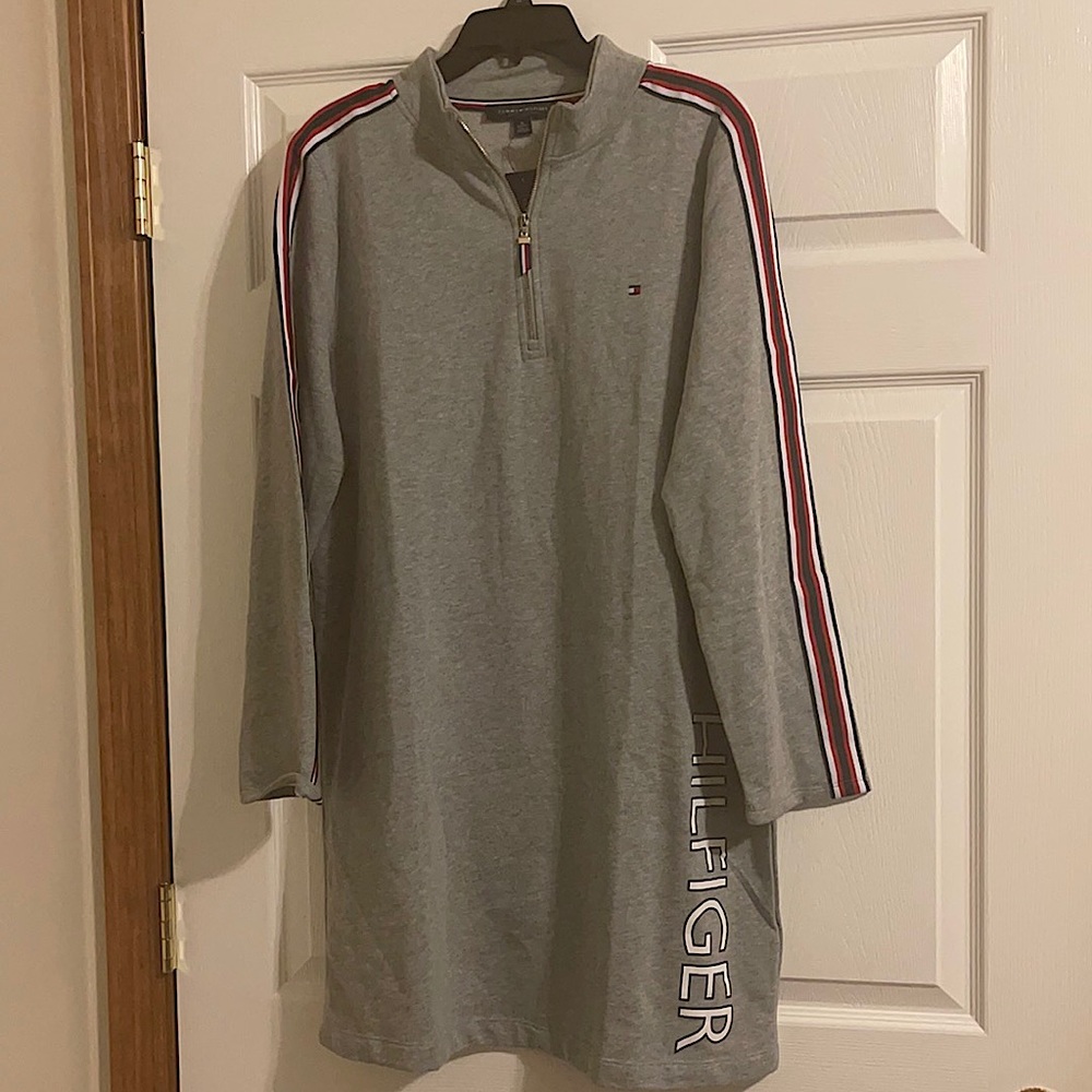 Tommy Hilfiger ESSENTIAL CURVE FUNNEL-NECK ZIP DRESS , size XL